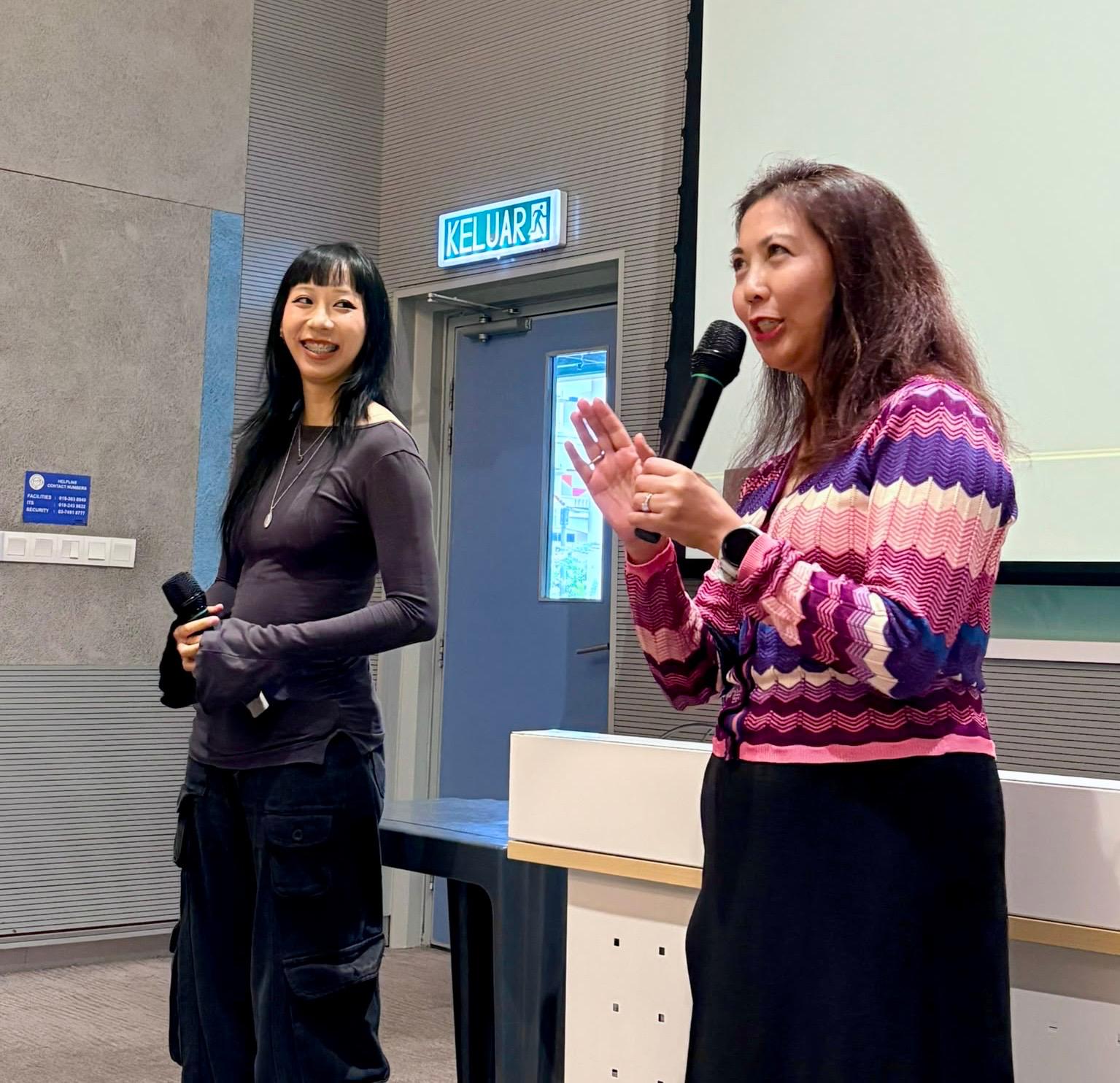 Moonlake Lee and Alisa Cheng at Sunway Education event